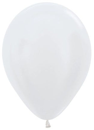 11 inch Sempertex Satin White Pearl Latex Balloons with Helium Hi Float