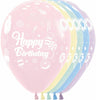11 inch Pastel Matte All Over Happy Birthday Sweet Candy Balloons with Helium