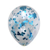 11 inch Light Blue Confetti Balloons with Helium Hi-Float and Ribbon