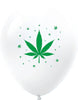 11 inch Marijuana Cannabis Weed Pot White Latex Balloons with Helium