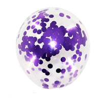 11 inch Purple Confetti Latex Balloons with Helium and Hi Float