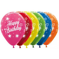 11 inch Sempertex Happy Birthday Sparkle Balloons with Helium