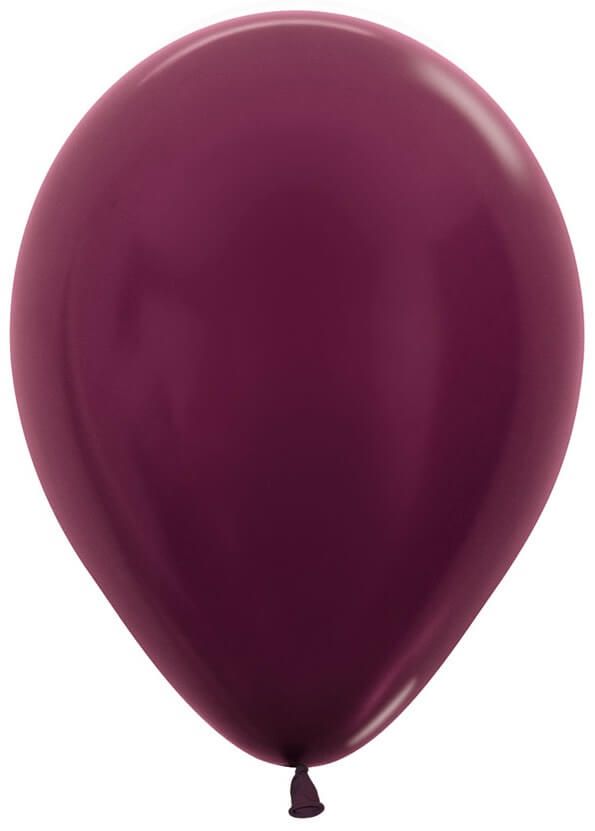 11 inch Sempertex Metallic Burgundy Balloons with Helium and Hi Float