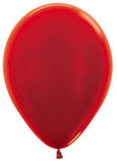 11 inch Sempertex Metallic Red Latex Balloons wth Helium and Hi Float