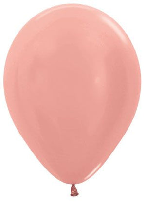 11 inch Sempertex Metallic Rose Gold Latex Balloons Helium Hi Float