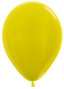 11 inch Sempertex Metallic Yellow Latex Balloons with Helium Hi Float