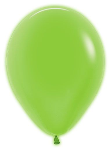 11 inch Sempertex Neon Green Latex Balloons with Helium and Hi Float