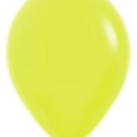 11 inch Sempetex Neon Yellow Latex Helium Balloon with Helium Hi Float