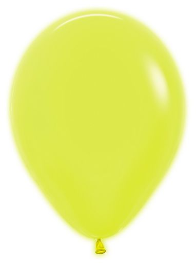 11 inch Sempetex Neon Yellow Latex Helium Balloon with Helium Hi Float