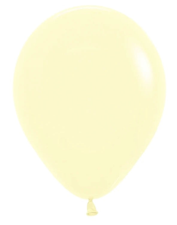 11 inch Sempertex Pastel Matte Yellow Latex Balloons NOT INFLATED