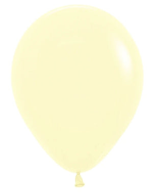 11 inch Sempertex Pastel Matte Yellow Latex Balloons NOT INFLATED