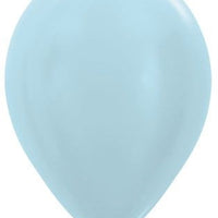 11 inch Sempertex Satin Blue Latex Balloons with Helium and Hi Float