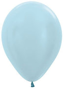 11 inch Sempertex Satin Blue Latex Balloons with Helium and Hi Float