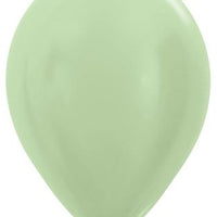 11 inch Sempertex Satin Green Latex Balloons with Helium and Hi Float