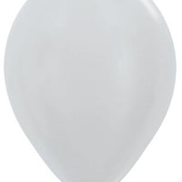 11 inch Sempertex Satin Silver Latex Balloons with Helium and Hi Float