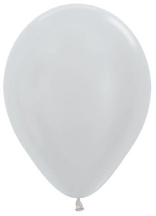 11 inch Sempertex Satin Silver Latex Balloons with Helium and Hi Float