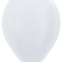 11 inch Sempertex Satan White Latex Balloons with Helium and Hi Float