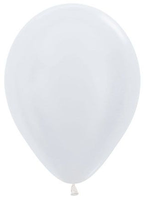 11 inch Sempertex Satan White Latex Balloons with Helium and Hi Float