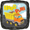Construction Truck Hard At Play Birthday Foil Balloons with Helium