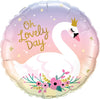 18 inch Swan Oh Lovely Day Foil Balloons with Helium