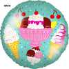18 inch Happy Birthday Ice Cream Foil Balloon with Helium