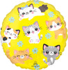 Kawaii Kitty Cat  Birthday Foil Balloons with Helium