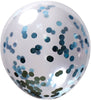 18 inch Light Blue Confetti Balloons with Helium and Hi-Float