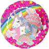 18 inch Birthday Unicorn Glitter Foil Balloon with Helium