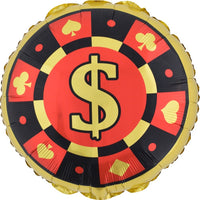18 inch Casino Night Foil Balloons with Helium