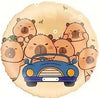 Cute Capybara Beach Car Foil Birthday Balloons with Helium