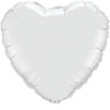 18 inch Solid Colour White Heart Shape Foil Balloons with Helium