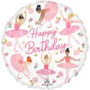 Birthday Ballerina Girls Foil Balloons with Helium