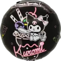 18 inch Cinnamoroll Black Kuromi Birthday Foil Balloons with Helium