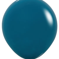 18 inch Sempertex Deluxe Deep Teal Latex Balloons with Helium Hi Float