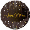 18 inch Happy Birthday Sparkle Black Gold Foil Balloons with Helium