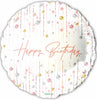 18 inch Happy Birthday Sparkle White Rose Gold Foil Balloons with Helium