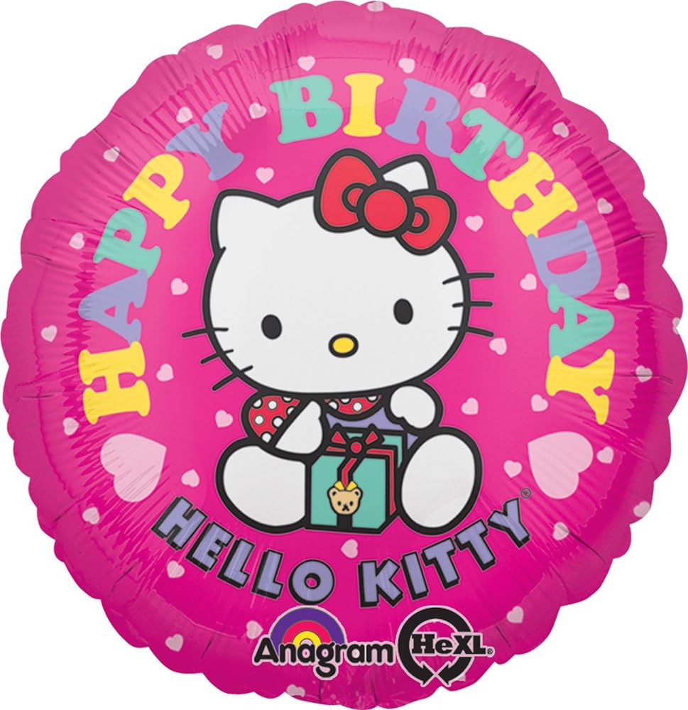 18 inch Hello Kitty Happy Birthday Foil Balloons with Helium