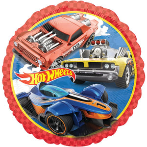18 inch Hot Wheels Birthday Foil Balloons with Helium