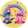 Lilo Stitch and Angel Foil Balloons with Helium
