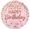 18 inch Pretty Pink Rose Gold Happy Birthday Foil Balloons with Helium