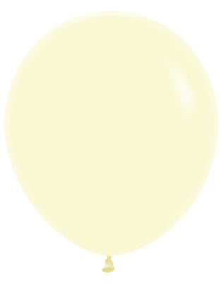 18 inch Sempertex Pastel Matte Yellow Latex Balloons Helium Hi Float