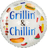 Grillin and Chillin Barbequet Foil Balloons with Helium