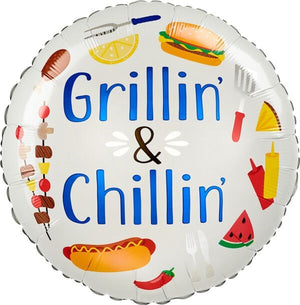 Grillin and Chillin Barbequet Foil Balloons with Helium