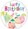 Alchol Drink Cocktail Happy Birthday Foil Balloon with Helium