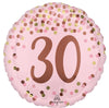 30th Birthday Pretty Pink Rose Gold Number 30 Foil Balloon with Helium