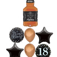 18th Birthday Whiskey Bottle Aged To Perfection Balloon Bouquet