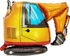 Construction Truck Excavator Birthday Balloons with Helium and Weight
