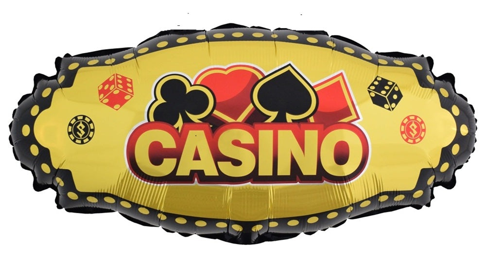 Casino Night Foil Balloon with Helium and Weight
