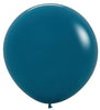 24 inch Sempertex Deep Teal Latex Balloons with Helium Weight