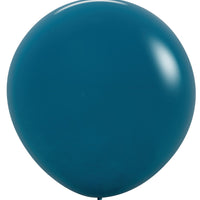 24 inch Sempertex Deep Teal Latex Balloons with Helium Weight